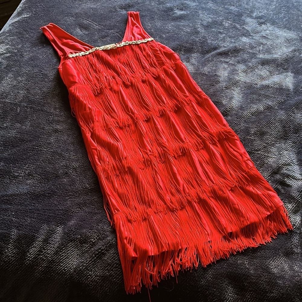FLAPPER bright red women’s size medium, dress  adult SPIRIT OF HALLOWEEN